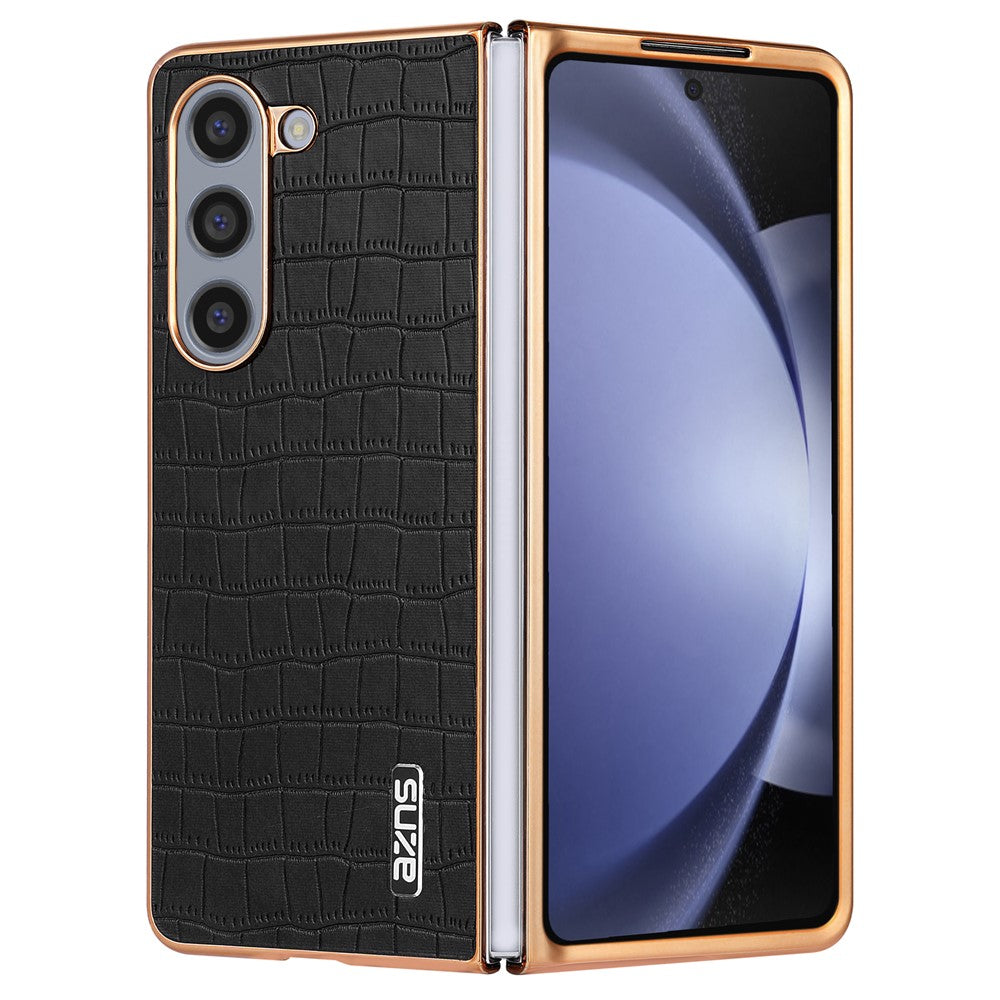 AZNS For Samsung Galaxy Z Fold6 5G Case Crocodile Texture PU Leather+PC Phone Cover