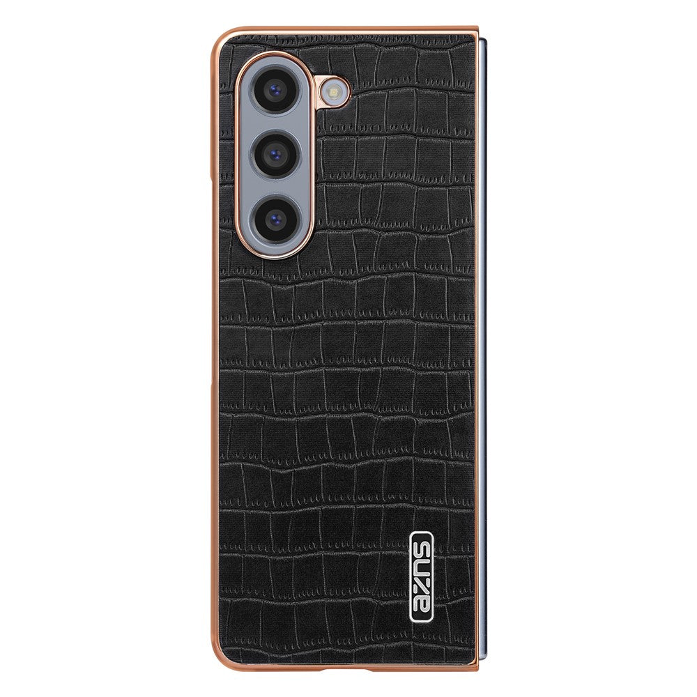 AZNS For Samsung Galaxy Z Fold6 5G Case Crocodile Texture PU Leather+PC Phone Cover