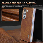 AZNS For Samsung Galaxy Z Fold6 5G Case Crocodile Texture PU Leather+PC Phone Cover