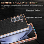 AZNS For Samsung Galaxy Z Fold6 5G Case Crocodile Texture PU Leather+PC Phone Cover