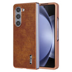 AZNS For Samsung Galaxy Z Fold6 5G Case Crocodile Texture PU Leather+PC Phone Cover