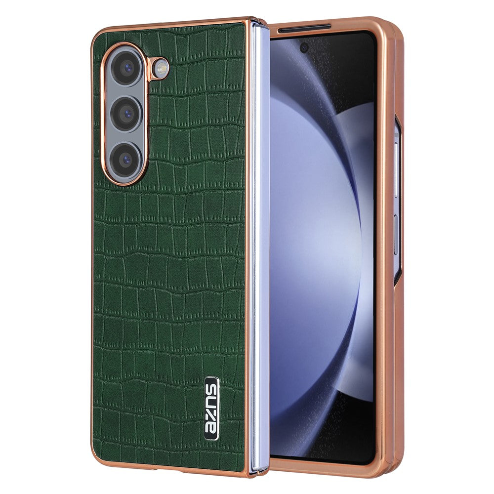 AZNS For Samsung Galaxy Z Fold6 5G Case Crocodile Texture PU Leather+PC Phone Cover