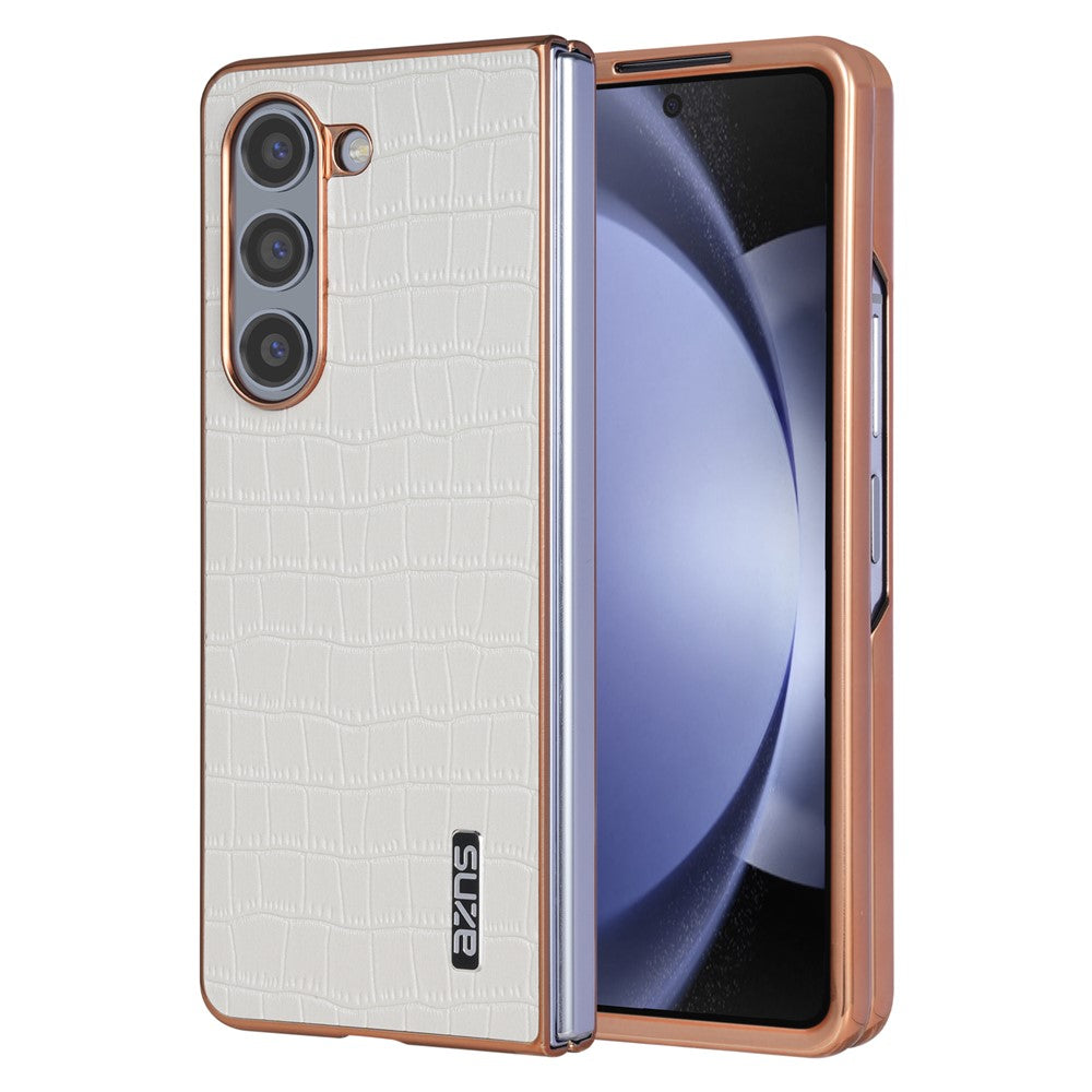 AZNS For Samsung Galaxy Z Fold6 5G Case Crocodile Texture PU Leather+PC Phone Cover