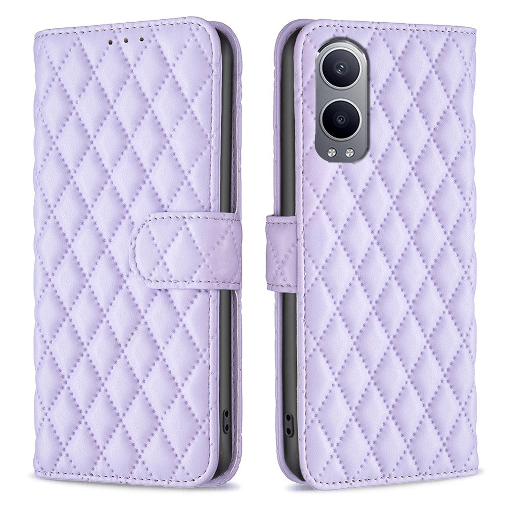 BINFEN COLOR BF Style-14 lædercover til OnePlus Nord CE4 Lite 5G / Oppo K12x 5G (Kina), diamantmønstret mobilcover