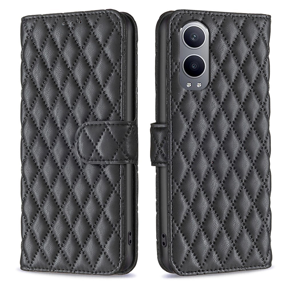 BINFEN COLOR BF Style-14 lædercover til OnePlus Nord CE4 Lite 5G / Oppo K12x 5G (Kina), diamantmønstret mobilcover