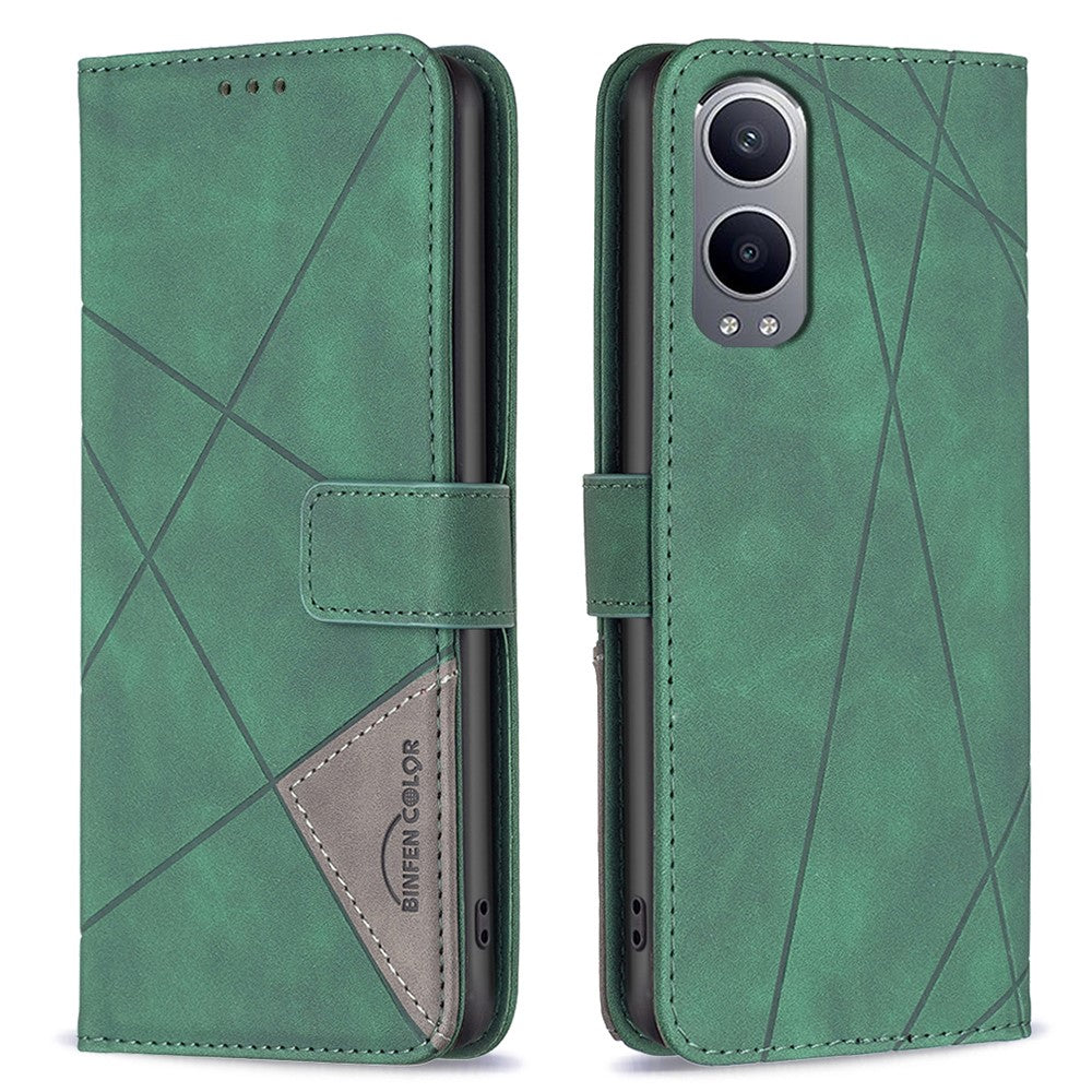 BINFEN COLOR För OnePlus Nord CE4 Lite 5G / Oppo K12x 5G (Kina) mobilskal Plånboksfodral Geometriskt Läderfodral