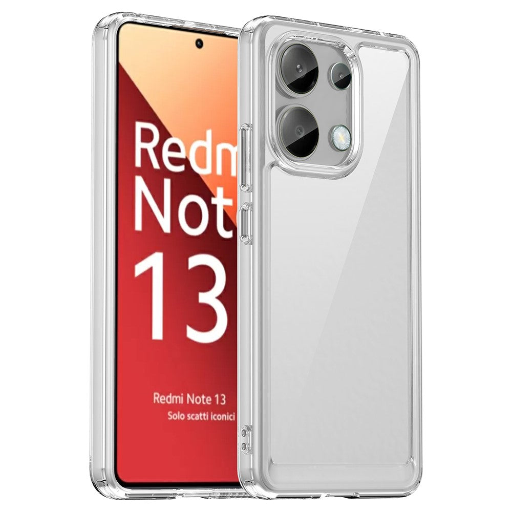 For Xiaomi Redmi Note 13 4G Case Ultra-Transparent Phone Cover with Electroplated Buttons (Big Rear Lens Hole)