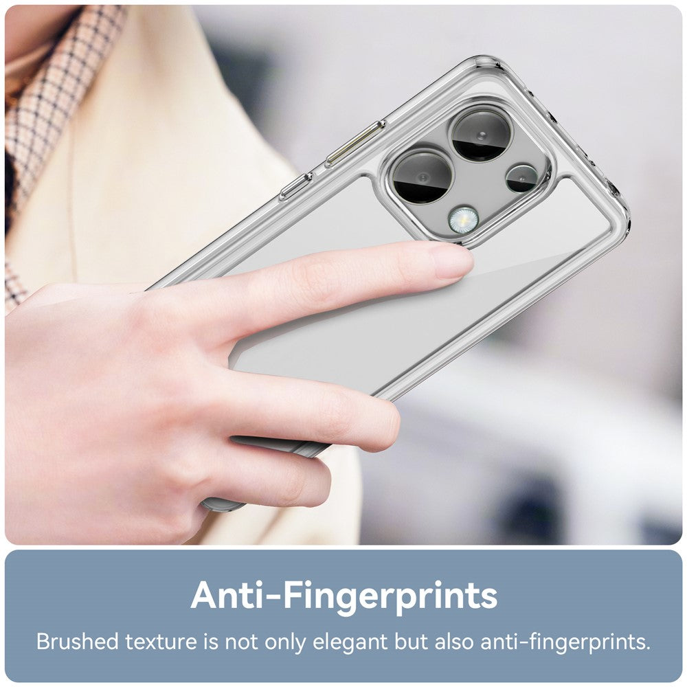 For Xiaomi Redmi Note 13 4G Case Ultra-Transparent Phone Cover with Electroplated Buttons (Big Rear Lens Hole)