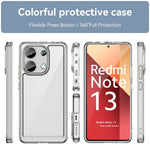 For Xiaomi Redmi Note 13 4G Case Ultra-Transparent Phone Cover with Electroplated Buttons (Big Rear Lens Hole)