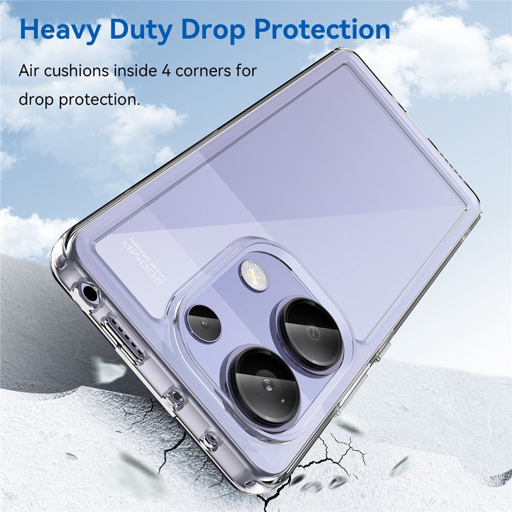 For Xiaomi Redmi Note 13 Pro 4G  /  Poco M6 Pro 4G Case Clear Phone Cover with Electroplated Buttons (Big Rear Lens Hole)