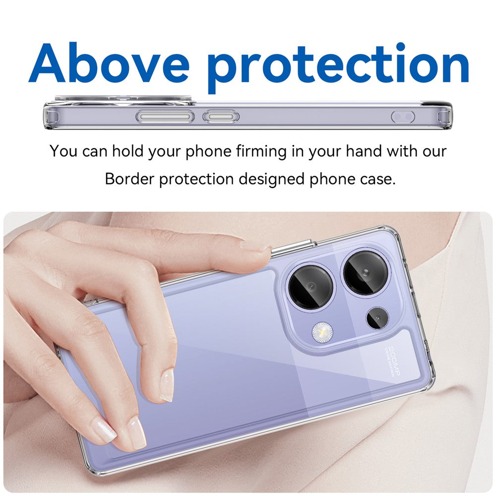 For Xiaomi Redmi Note 13 Pro 4G  /  Poco M6 Pro 4G Case Clear Phone Cover with Electroplated Buttons (Big Rear Lens Hole)