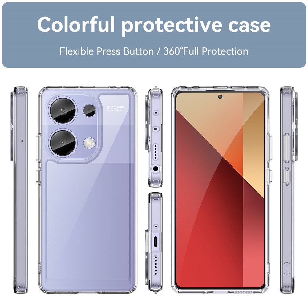For Xiaomi Redmi Note 13 Pro 4G  /  Poco M6 Pro 4G Case Clear Phone Cover with Electroplated Buttons (Big Rear Lens Hole)