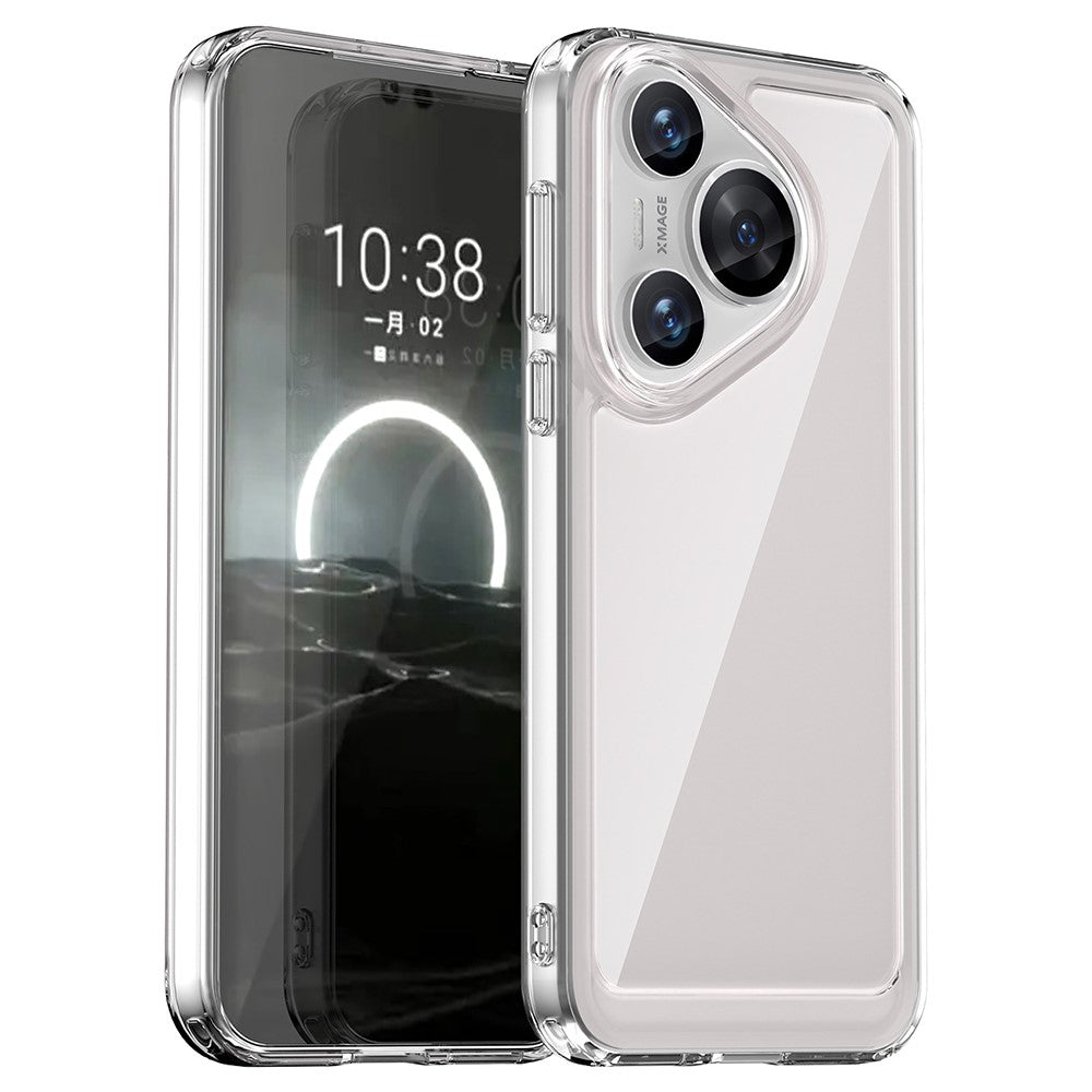 Huawei Pura 70 Pro / 70 Pro+ skal ultratransparent mobilskal med elektropläterade knappar (stort bakre linshål)