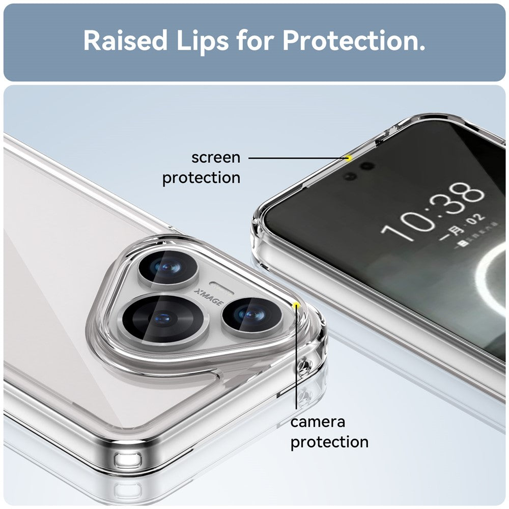 For Huawei Pura 70 Case Electroplated Buttons Ultra-Clear Phone Cover (Big Rear Lens Hole)