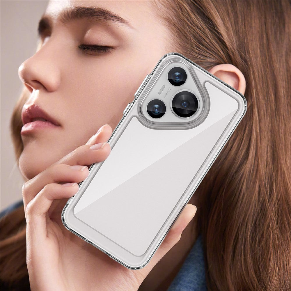 For Huawei Pura 70 Case Electroplated Buttons Ultra-Clear Phone Cover (Big Rear Lens Hole)