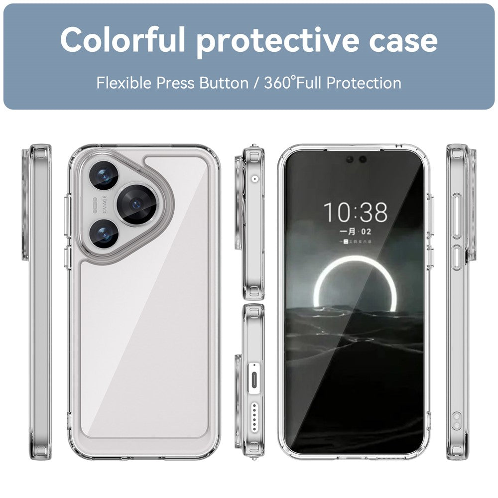 For Huawei Pura 70 Case Electroplated Buttons Ultra-Clear Phone Cover (Big Rear Lens Hole)