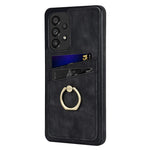 Til Samsung Galaxy A33 5G Etui med kortlommer Retro PU-læderbelagt TPU-telefoncover med ringholderstativ
