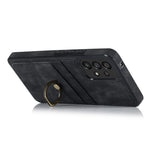 Til Samsung Galaxy A33 5G Etui med kortlommer Retro PU-læderbelagt TPU-telefoncover med ringholderstativ