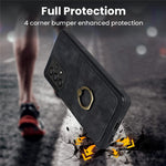 Til Samsung Galaxy A33 5G Etui med kortlommer Retro PU-læderbelagt TPU-telefoncover med ringholderstativ