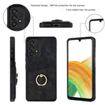 Til Samsung Galaxy A33 5G Etui med kortlommer Retro PU-læderbelagt TPU-telefoncover med ringholderstativ