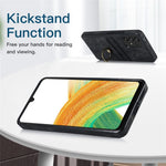 Til Samsung Galaxy A33 5G Etui med kortlommer Retro PU-læderbelagt TPU-telefoncover med ringholderstativ