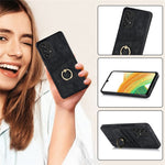 Til Samsung Galaxy A33 5G Etui med kortlommer Retro PU-læderbelagt TPU-telefoncover med ringholderstativ
