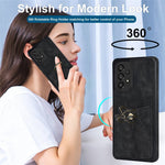 Til Samsung Galaxy A33 5G Etui med kortlommer Retro PU-læderbelagt TPU-telefoncover med ringholderstativ