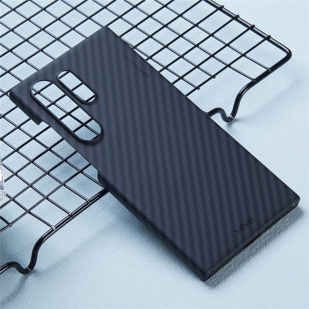 X-LEVEL För Samsung Galaxy S23 Ultra Skal Magnetiskt Ultratunt PC Hårt mobilskal Kolfiberstruktur