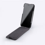MELKCO For iPhone 16 Pro Max Case Compatible with MagSafe Vertical Flip Genuine Cow Leather + PC Phone Cover