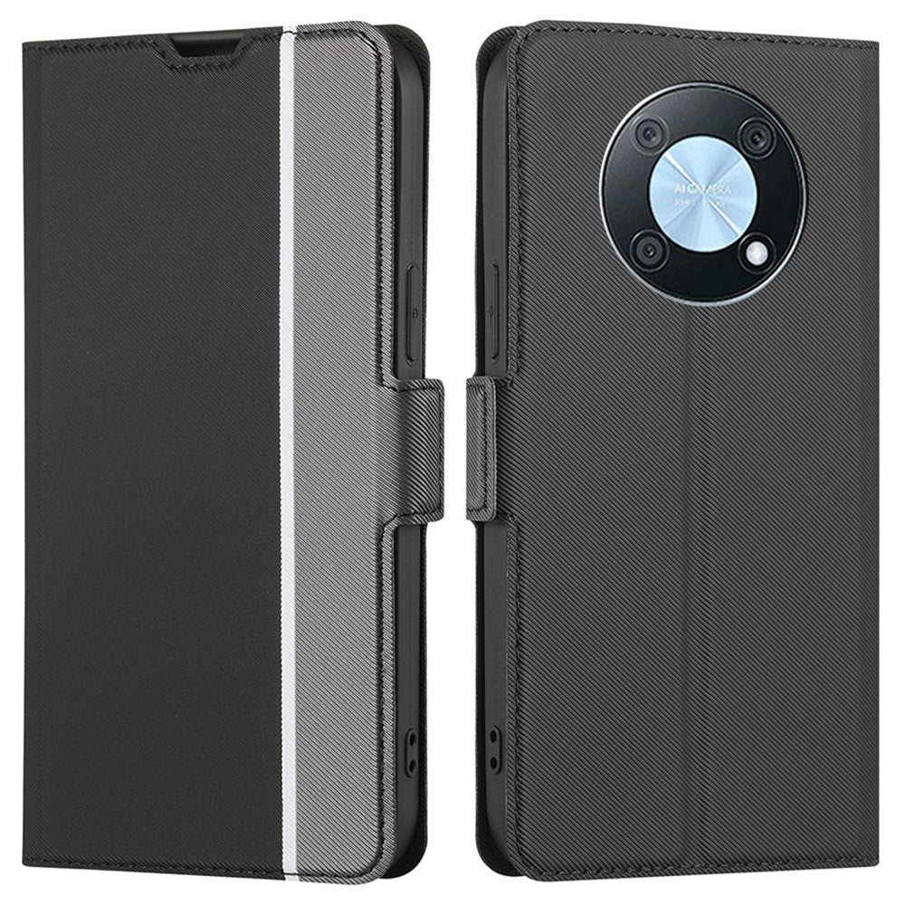 For Huawei Enjoy 50 Pro 4G / nova Y90 4G Twill Texture Side Magnetic Clasp PU Leather Stand Cover Card Slots Phone Case