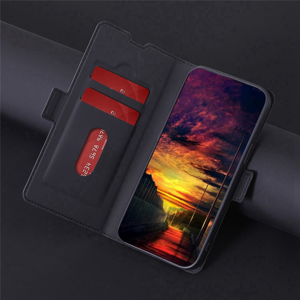 For Huawei Enjoy 50 Pro 4G / nova Y90 4G Twill Texture Side Magnetic Clasp PU Leather Stand Cover Card Slots Phone Case