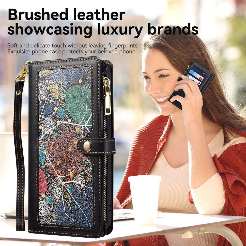 ESEBLE Galaxy Series For Motorola Moto G24 Power Case Leather Phone Cover with Purse Card Holder RFID Blocking