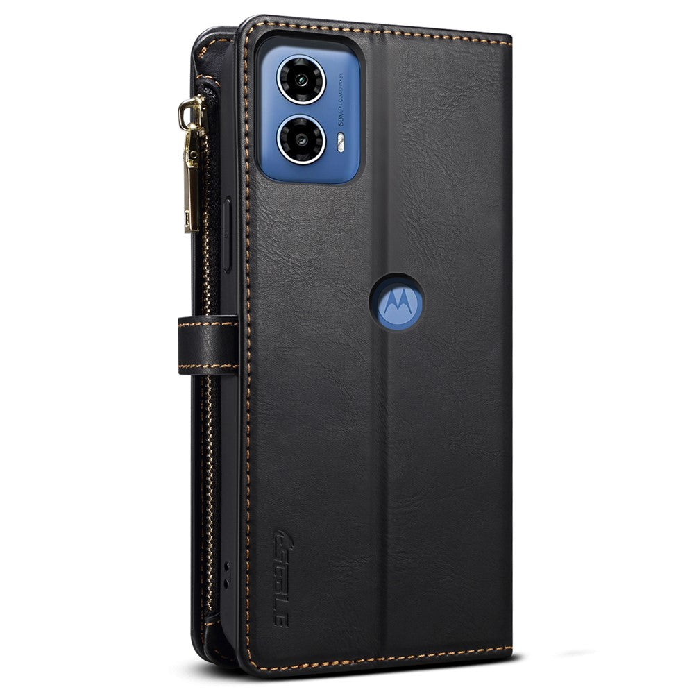 ESEBLE Galaxy Series For Motorola Moto G24 Power Case Leather Phone Cover with Purse Card Holder RFID Blocking