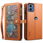 ESEBLE Galaxy Series For Motorola Moto G24 Power Case Leather Phone Cover with Purse Card Holder RFID Blocking