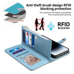 ESEBLE Galaxy Series til Samsung Galaxy S24 FE Etui RFID-blokerende lædertelefoncover med 2 stropper