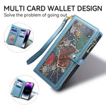 ESEBLE Galaxy Series til Samsung Galaxy S24 FE Etui RFID-blokerende lædertelefoncover med 2 stropper