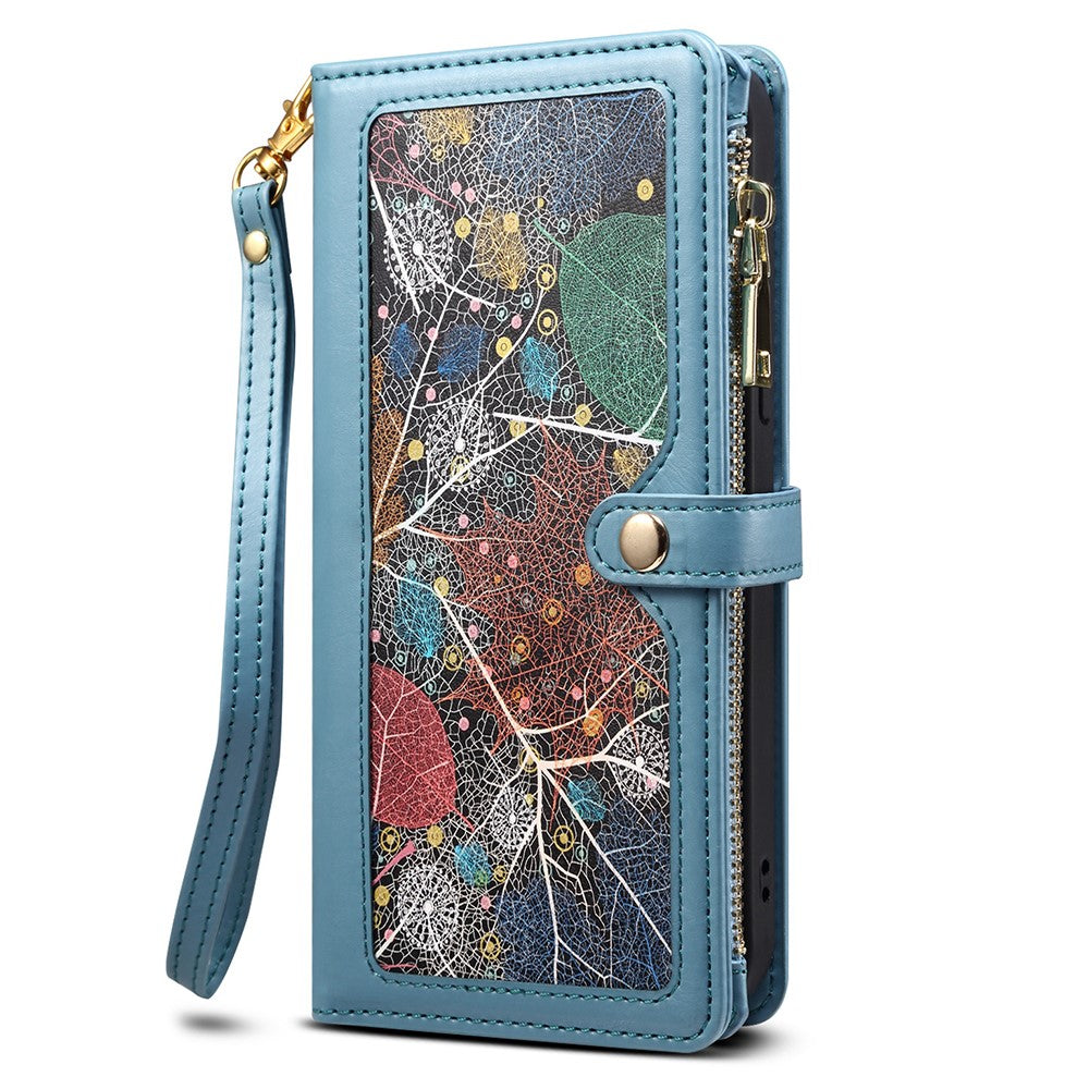 ESEBLE Galaxy Series til Samsung Galaxy S24 FE Etui RFID-blokerende lædertelefoncover med 2 stropper