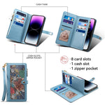 ESEBLE Galaxy Series til Samsung Galaxy S24 FE Etui RFID-blokerende lædertelefoncover med 2 stropper