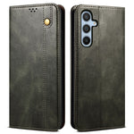 For Samsung Galaxy S24 FE Case Leather Phone Cover Waxy Crazy Horse Texture Magnetic Absorption