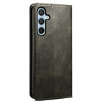 For Samsung Galaxy S24 FE Case Leather Phone Cover Waxy Crazy Horse Texture Magnetic Absorption