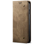 Samsung Galaxy S24 FE Plånboksfodral Flip Läder mobilfodral Jeans Tygstruktur