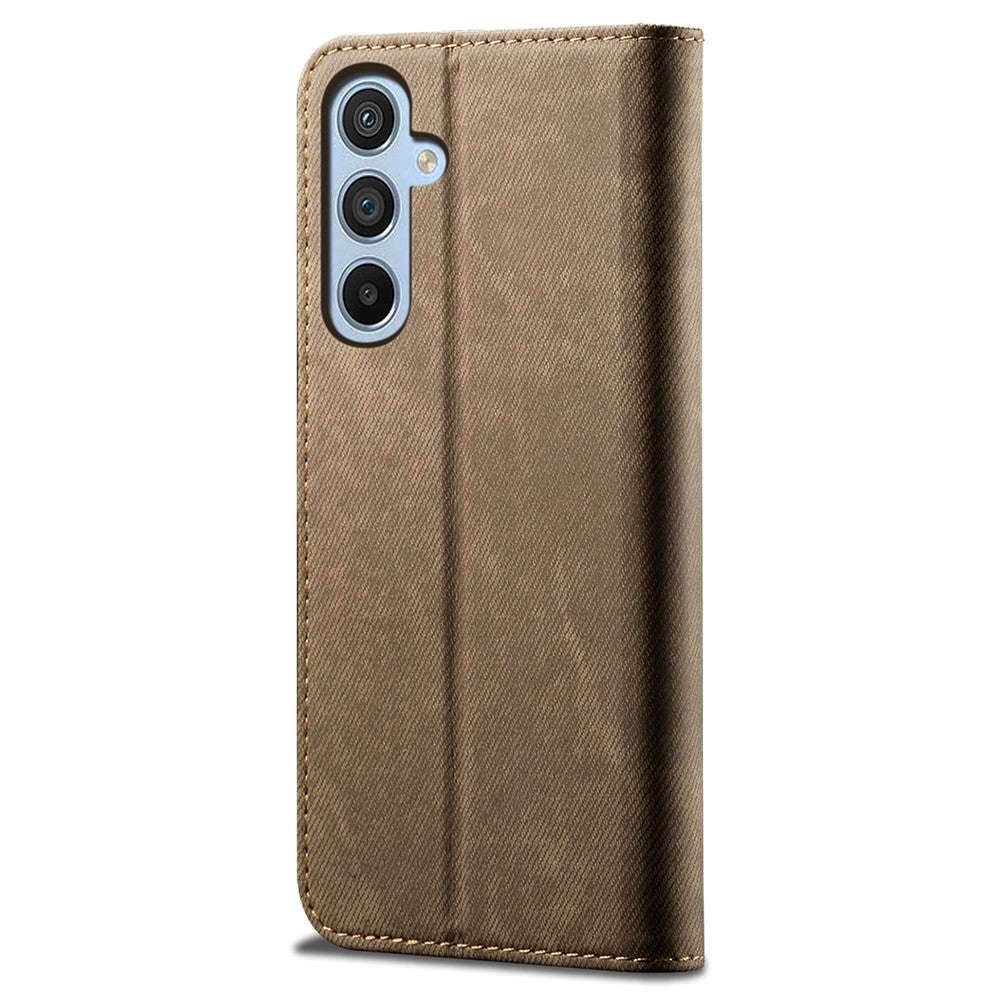 Til Samsung Galaxy S24 FE Etui Pung Flip Læder Telefoncover Jeans Stof Tekstur