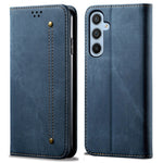 Samsung Galaxy S24 FE Plånboksfodral Flip Läder mobilfodral Jeans Tygstruktur