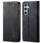 Samsung Galaxy S24 FE Plånboksfodral Flip Läder mobilfodral Jeans Tygstruktur