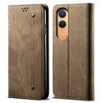OnePlus Nord CE4 Lite 5G / Oppo K12x 5G (Kina) Fodral Jeans Tygstruktur Läder Plånboksfodral