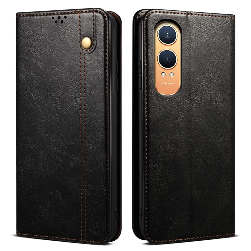 OnePlus Nord CE4 Lite 5G / Oppo K12x 5G (Kina) skal fallskyddande Crazy Horse-textur vaxigt läderfodral