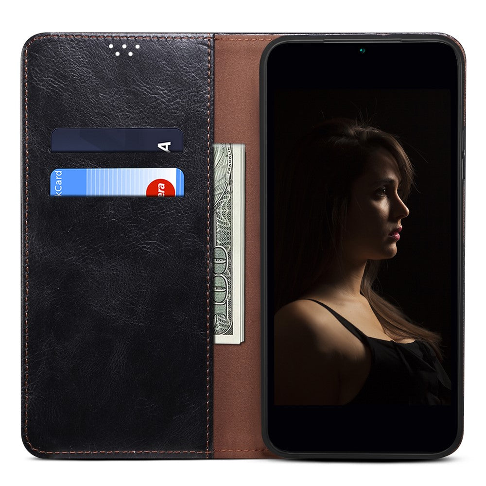 OnePlus Nord CE4 Lite 5G / Oppo K12x 5G (Kina) skal fallskyddande Crazy Horse-textur vaxigt läderfodral