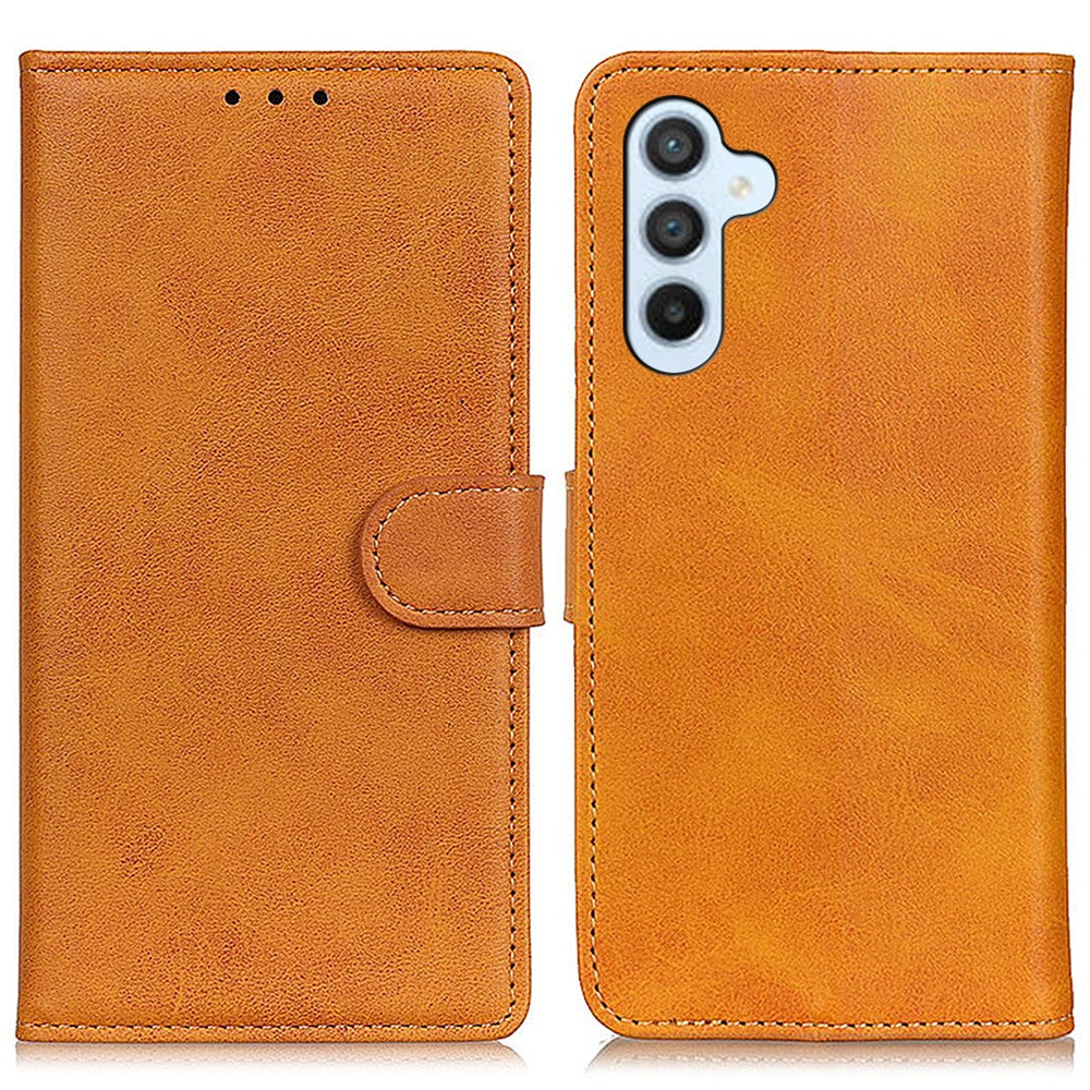 Til Samsung Galaxy S24 FE Støttefoderal Oksehudstekstur Læder Telefoncover