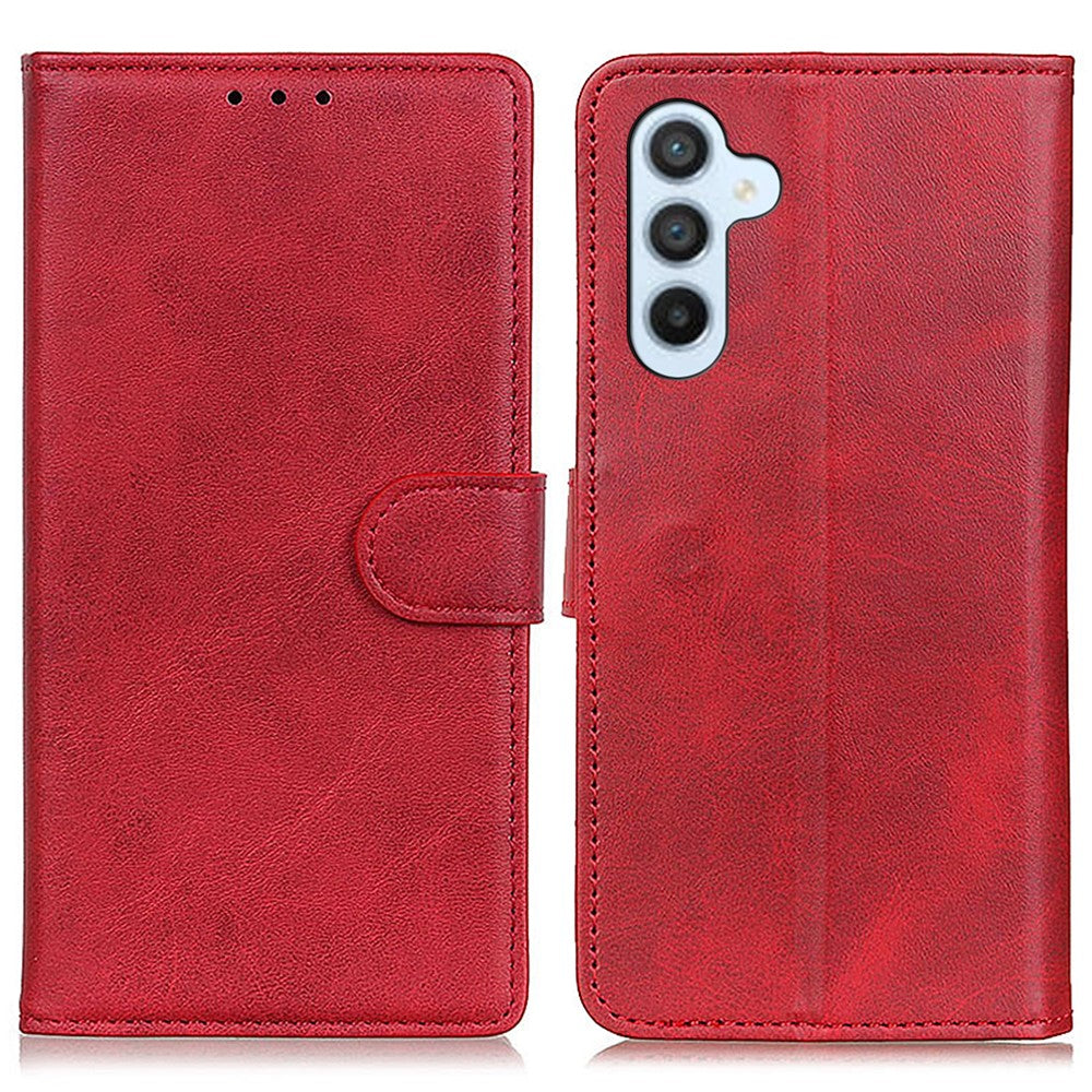 Til Samsung Galaxy S24 FE Støttefoderal Oksehudstekstur Læder Telefoncover