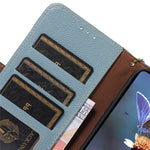 For Samsung Galaxy S24 FE Phone Case RFID Blocking Textured Genuine Cow Leather Flip Cover